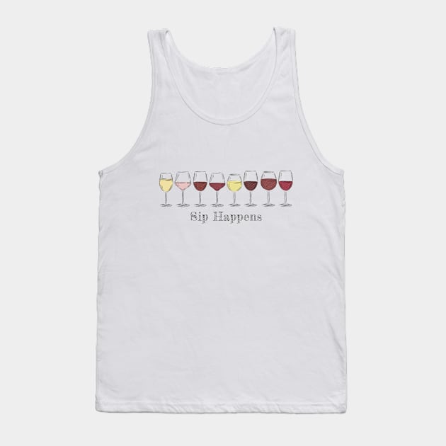 Sip Happens Tank Top by Printadorable